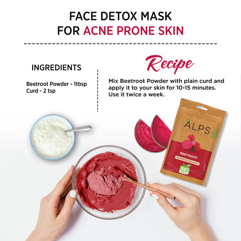 Alps Goodness Powder - Beetroot (50 gm) | 100% Natural Powder | No Chemicals, No Preservatives, No Pesticides | Hair Mask or Face Mask | Nourishes hair follicles | Face Pack for brightening skin | Hair Spa