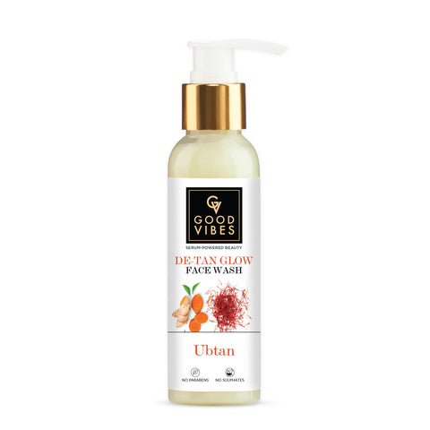 Good Vibes Ubtan De Tan Glow Face Wash | Tan Removal Brightening Cleansing | Gentle Face Wash (200 ml)