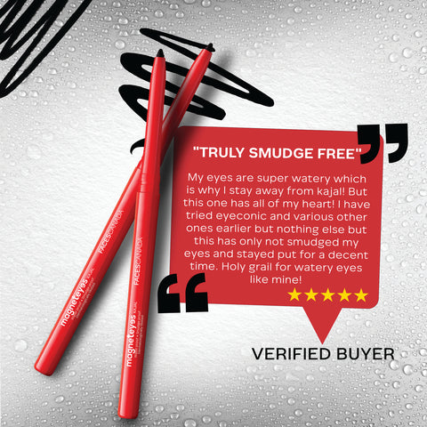 FACES CANADA Magneteyes Kajal - Black, 0.35g | 24HR Long Stay | One Stroke Smooth Glide | Waterproof, 0.35 gm