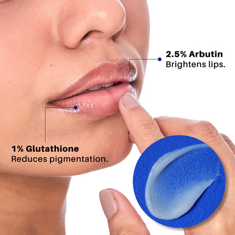 DERMDOC LipBright Treatment 1% Glutathione + 2.5% Arbutin Lip Balm (10 gm) | Brightening Lip Balm for Chapped Lips, Pigmented Lips, & Smoker Lips