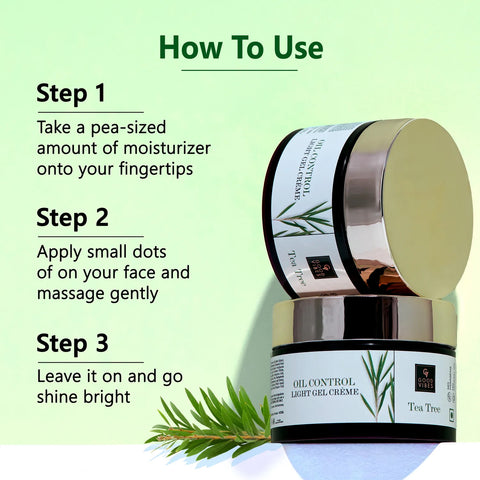 Good Vibes Tea Tree Oil Control Light Gel Creme | Anti-Acne, Hydrating, Moisturizing | No Parabens, No Sulphates, No Mineral Oil (50 gm)