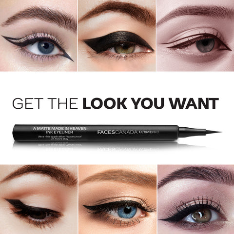 FACES CANADA Ultime Pro A Matte Made in Heaven Ink Eyeliner - Black, 1.2 ml | Fine Tip Precision | 24HR Long Stay | Waterproof, Smudgeproof & Transferproof