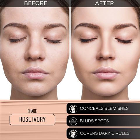 FACES CANADA All Day Hydra Matte Foundation | 3-in-1 Foundation + Moisturizer + SPF30 | 10HR Long Wear | Buildable Coverage | Rose Ivory 011, 30 ml