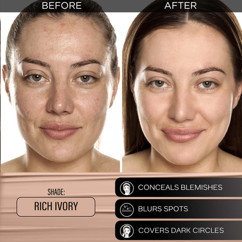 FACES CANADA All Day Hydra Matte Foundation | 3-in-1 Foundation + Moisturizer + SPF30 | 10HR Long Wear | Buildable Coverage | Rich Ivory 013, 30 ml