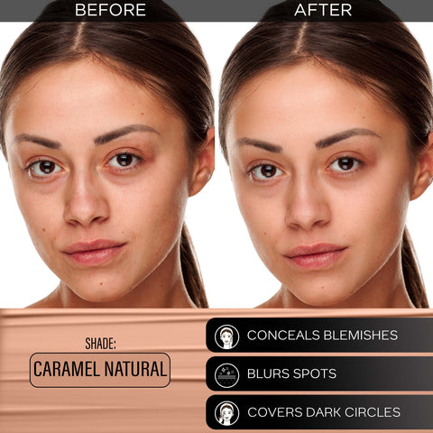 FACES CANADA All Day Hydra Matte Foundation | 3-in-1 Foundation + Moisturizer + SPF30 | 10HR Long Wear | Buildable Coverage | Caramel Natural 023, 30 ml