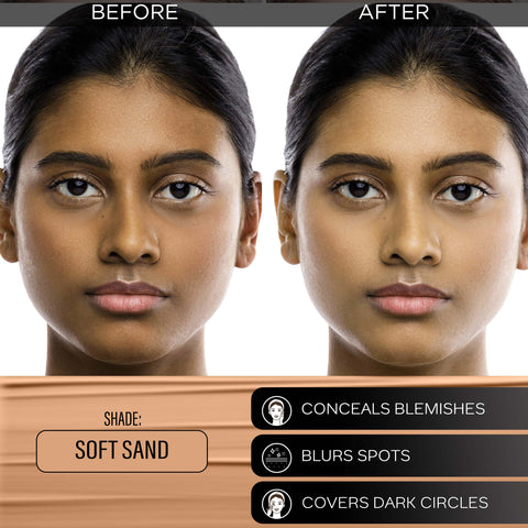 FACES CANADA All Day Hydra Matte Foundation | 3-in-1 Foundation + Moisturizer + SPF30 | 10HR Long Wear | Buildable Coverage | Soft Sand 041, 30 ml