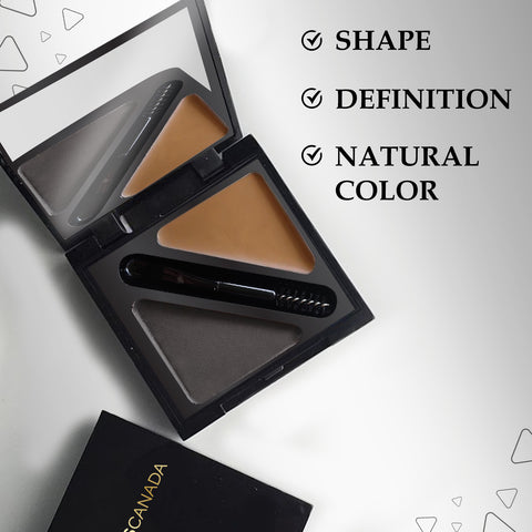 FACES CANADA HD Shape Up Brow Kit - Grey 01, 2.8 gm | Eyebrow Duo Kit - Wax & Powder With Brush | Long-Lasting | Precise & Natural Looking | Rich Color Payoff | Shaped & Defined Brows | Cruelty-free