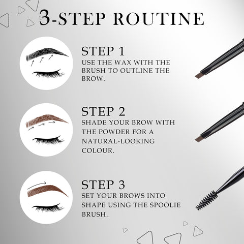 FACES CANADA HD Shape Up Brow Kit - Grey 01, 2.8 gm | Eyebrow Duo Kit - Wax & Powder With Brush | Long-Lasting | Precise & Natural Looking | Rich Color Payoff | Shaped & Defined Brows | Cruelty-free