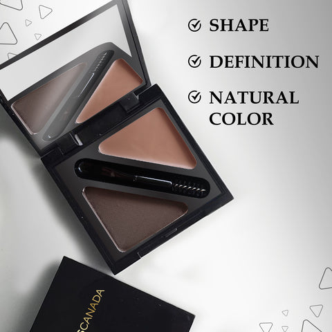 FACES CANADA HD Shape Up Brow Kit - Brown 02, 2.8 gm | Eyebrow Duo Kit - Wax & Powder With Brush | Long-Lasting | Precise & Natural Looking | Rich Color Payoff | Shaped & Defined Brows | Cruelty-free