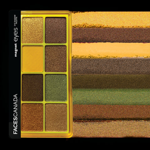 FACES CANADA Magneteyes 8 in 1 Eyeshadow Palette - The Loyalists, 6.4 gm | Shimmer & Matte Shades | Long Lasting & Intensely Pigmented | Buttery Soft Lightweight Texture | Smooth & Easily Blendable