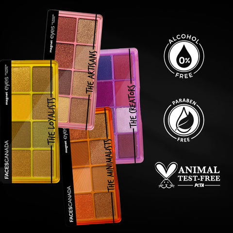 FACES CANADA Magneteyes 8 in 1 Eyeshadow Palette - The Loyalists, 6.4 gm | Shimmer & Matte Shades | Long Lasting & Intensely Pigmented | Buttery Soft Lightweight Texture | Smooth & Easily Blendable