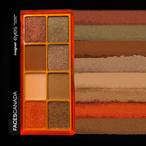 FACES CANADA Magneteyes 8 in 1 Eyeshadow Palette - The Minimalists, 6.4 gm | Shimmer & Matte Shades | Long Lasting & Intensely Pigmented | Buttery Soft Lightweight Texture | Smooth & Easily Blendable