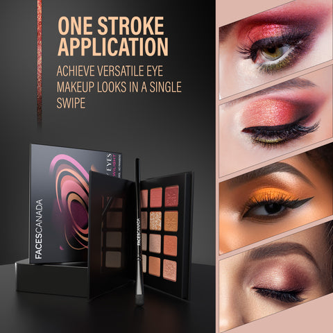 FACES CANADA Starry Eyes Eye Shadow Palette - Twilight 02, 16 gm | Shimmer & Matte Shades | Long Lasting & Highly Pigmented | Smudge Proof & Sweat Resistance | One Stroke Application | Luxurious Finish