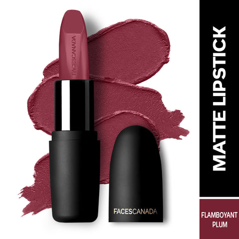 FACES CANADA Weightless Matte Lipstick - Flamboyant Plum 12 (Maroon) 4.5 gm