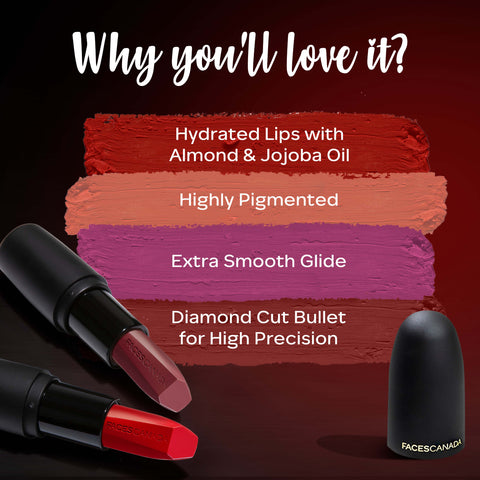 FACES CANADA Weightless Matte Lipstick - Flamboyant Plum 12 (Maroon) 4.5 gm