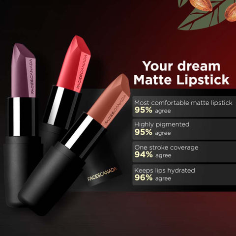FACES CANADA Weightless Matte Lipstick - Flamboyant Plum 12 (Maroon) 4.5 gm