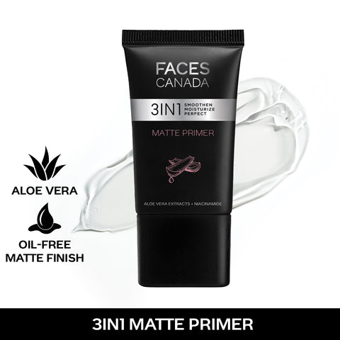 FACES CANADA Matte Primer, 30g | Oil-Free Matte Finish | Lightweight Gel Texture | Smoothens & Moisturizes Skin | Niacinamide, Hyaluronic Acid, Vitamin A, 30 gm