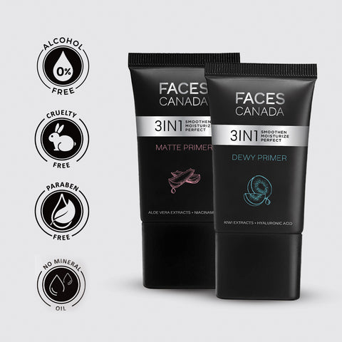 FACES CANADA Matte Primer, 30g | Oil-Free Matte Finish | Lightweight Gel Texture | Smoothens & Moisturizes Skin | Niacinamide, Hyaluronic Acid, Vitamin A, 30 gm