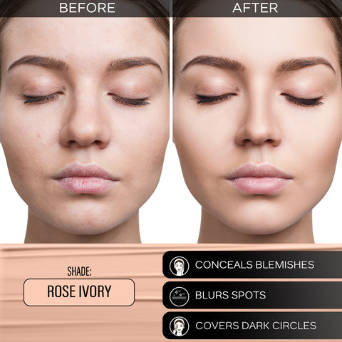 FACES CANADA All Day Hydra Matte Foundation (Mini) | 3IN1 Foundation + Moisturizer + SPF30 | 10HR Long Wear | Buildable Coverage | Rose Ivory 15 ml