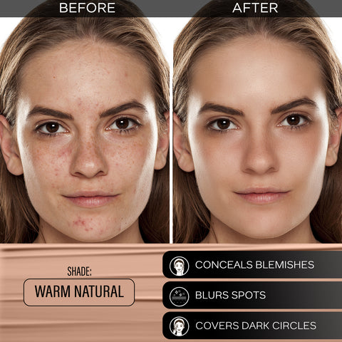 FACES CANADA All Day Hydra Matte Foundation (Mini) | 3IN1 Foundation + Moisturizer + SPF30 | 10HR Long Wear | Buildable Coverage | Warm Natural 15 ml