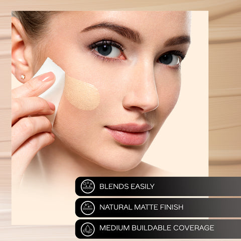 FACES CANADA All Day Hydra Matte Foundation (Mini) | 3IN1 Foundation + Moisturizer + SPF30 | 10HR Long Wear | Buildable Coverage | Caramel Natural 15 ml