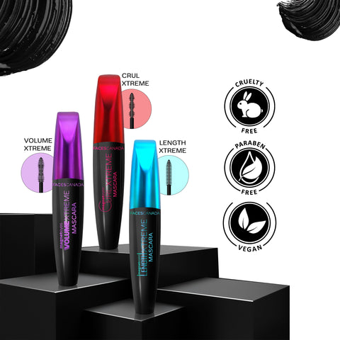 FACES CANADA Magneteyes Curl Xtreme Mascara - Black, 8 gm | Curls Lashes | Waterproof | Quick Drying | Long Wear | Intense Black Finish | Lightweight | Enriched With Jojoba Oil & Vitamin B