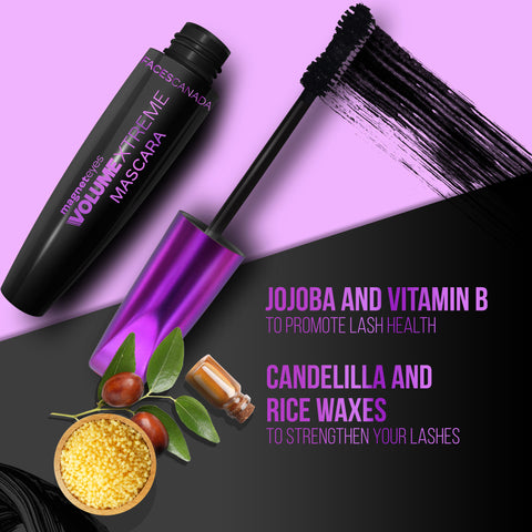 FACES CANADA Magneteyes Volume Xtreme Mascara - Black, 8 gm | Lengthens Lashes | Waterproof | Quick Drying | Long Wear | Intense Black Finish | Lightweight | Enriched With Jojoba Oil & Vitamin B