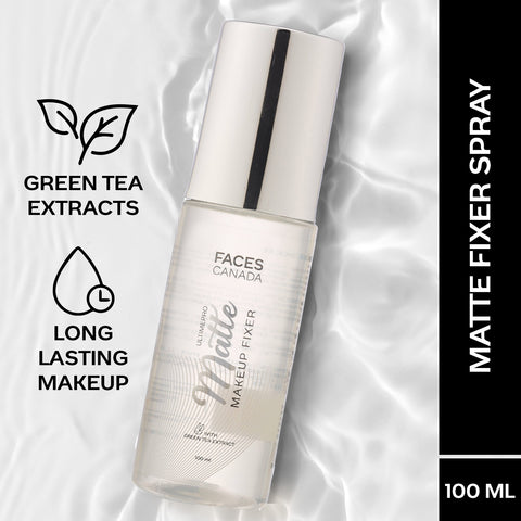 FACES CANADA Ultime Pro Matte Makeup Fixer, 100ml | Long Lasting Makeup Setting Spray | Keeps Makeup Intact | Flawless Matte Finish | Hydrates, Soothes & Refreshes Skin | Non Drying & Controls Oil