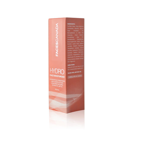 FACES CANADA Hydro Face Moisturiser, 100 ml | Naturally Hydrating Moisturiser With SPF 15 | Anti Ageing | For Dry & Sensitive Skin | Evens Skin Tone | Masks Imperfections | Natural Ingredients