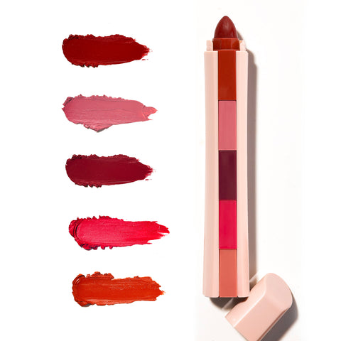NY Bae 5 IN 1 Lipstick - Timeless Hues 03 (6.5 gm) | Creamy Matte | Lip Crayon | Multi-use: Blush, Eyeshadow, Lip Liner, Bronzer | Pink, Red & Nude Shades | Travel Kit