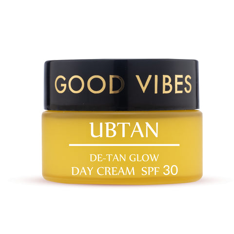 Good Vibes Ubtan De-Tan Glow Day Cream SPF30 | Tan free, Brightening, Depigmentation (80 gm)