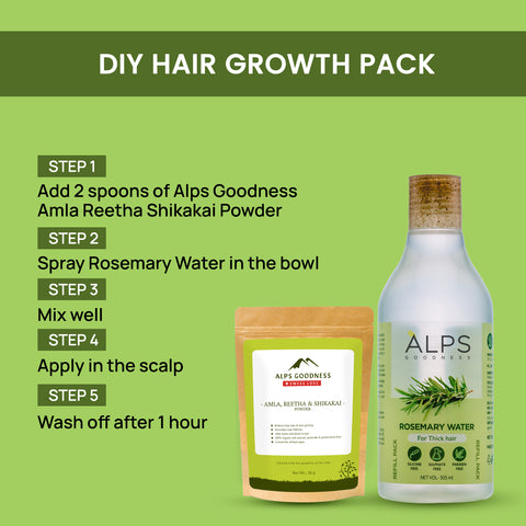 Alps Goodness Rosemary Water Refill Pack (305 ml) | Boosts Hair Growth | Reduces Hair Fall | Hair Spray for Hair Growth | Viral Rosemary Water