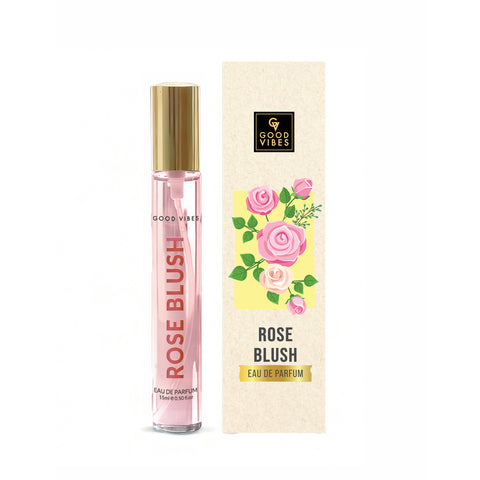 Good Vibes Rose Blush Eau de Parfum – Rose & Vanilla Musk | Soft Floral Perfume | Romantic, Elegant & Sweet Scent | Long-Lasting up to 10 Hours | Travel-Friendly Feminine Pocket Perfume for Women – 15 ml