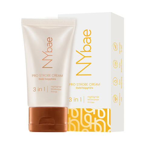 NY Bae PRO Strobe Cream - Gold Sapphire (30 gm) | Primer + Highlighter + Moisturizer | Dewy Makeup | Glowing Korean Skin | Value Pack | Best Suited For Normal To Dry Skin