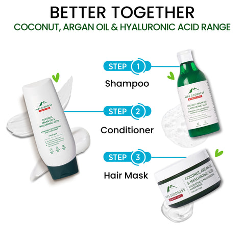 Alps Goodness Coconut, Argan Oil & Hyaluronic Acid Hydrating & Nourishing Shampoo for Dry Hair (290 ml)