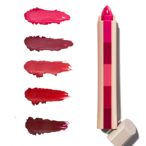 NY Bae 5 IN 1 Lipstick - Happy Hues 01 (6.5 gm) | Creamy Matte | Lip Crayon | Multi-use: Blush, Eyeshadow, Lip Liner, Bronzer | Pink & Red Shades | Travel Kit