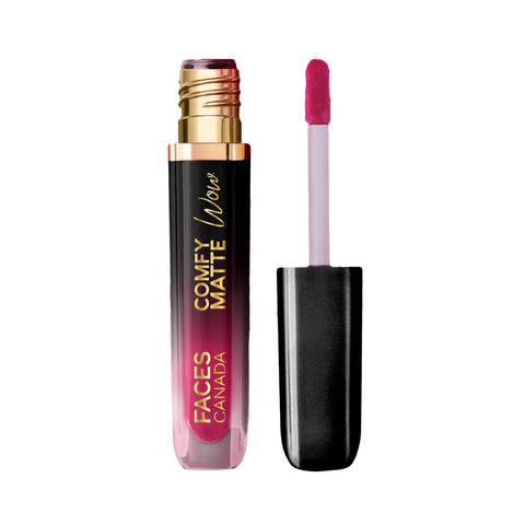 FACES CANADA Comfy Matte Wow Liquid Lipstick - Fuschia Fun 06, 3.8 ml | One Swipe Application | Highly Pigmented | Comfortable Wear | Glides Smoothly | Long Lasting | Transferproof