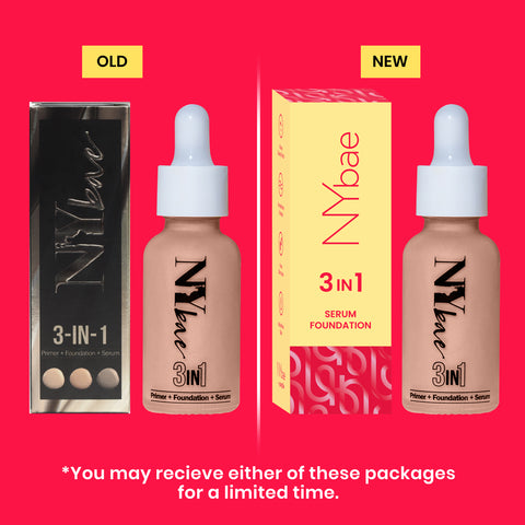 NY Bae 3 IN 1 Serum Foundation - Cool Cashew 04 (30 ml) | Infused with Primer | Moisturising I Glowing Korean Skin I Celeb Glow | Dewy Makeup | Evens Skin Tone | Ultra Glow