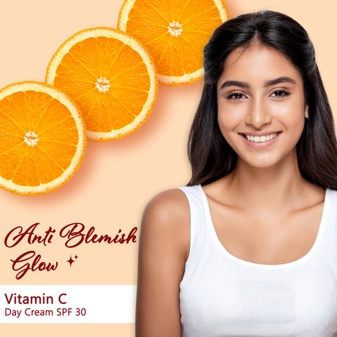 Good Vibes Anti-Blemish Glow Vitamin C Day Cream SPF 30 With Power Of Serum | Spotless, Brightening, Depigmentation (50 gm)