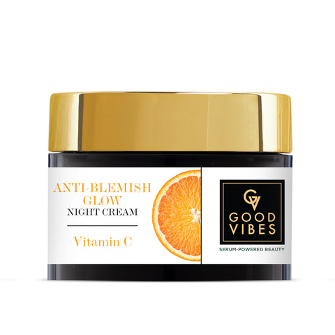 Good Vibes Anti-Blemish Vitamin C Glow Night Cream | Spotless, Brightening, Depigmentation, Reduces dark spot, Skin renewing, Sleep treatment (50 gm)