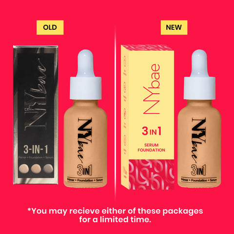 NY Bae 3 IN 1 Serum Foundation - Warm Cashew 03 (30 ml) | Infused with Primer | Moisturising I Glowing Korean Skin I Celeb Glow | Dewy Makeup | Evens Skin Tone | Ultra Glow