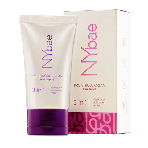 NY Bae PRO Strobe Cream - Pink Topaz (30 gm) | Primer + Highlighter + Moisturizer | Dewy Makeup | Glowing Korean Skin | Value Pack | Best Suited For Normal To Dry Skin