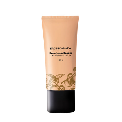 FACES CANADA Peaches N Cream Tinted Moisturizer -Beige 02 , 35 gm | Soft Peachy, Natural Glow | Lightly Tinted BB Cream | Non Oily Lightweight Gel Formula | Blends Easily | Suitable For All Skin Types