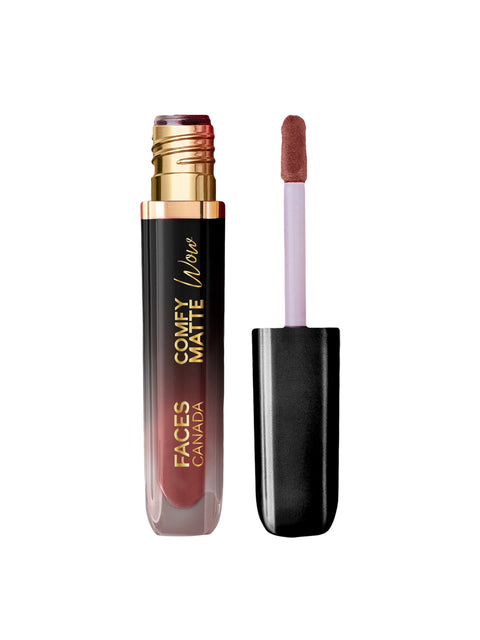 FACES CANADA Comfy Matte Wow Liquid Lipstick Mauve Majesty 02, (3.8 ml) | One Swipe Application | Highly Pigmented | Comfortable Wear | Glides Smoothly | Long Lasting | Transferproof