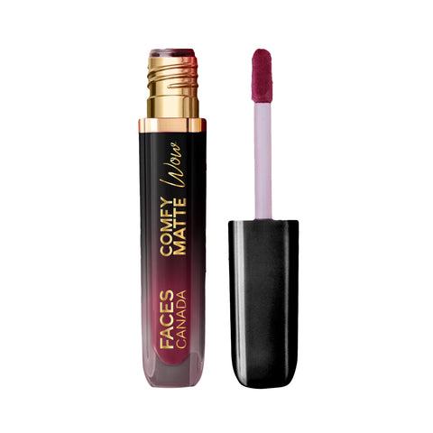 FACES CANADA Comfy Matte Wow Liquid Lipstick - Plum Passion 04, 3.8 ml | One Swipe Application | Highly Pigmented | Comfortable Wear | Glides Smoothly | Long Lasting | Transferproof