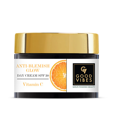 Good Vibes Anti-Blemish Glow Vitamin C Day Cream SPF 30 With Power Of Serum | Spotless, Brightening, Depigmentation (50 gm)