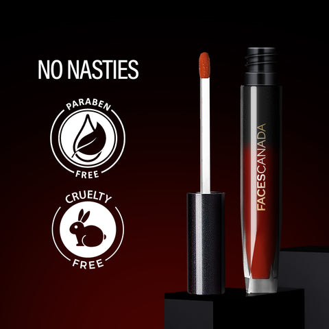 FACES CANADA Comfy Silk Liquid Lipstick - Ebony Rose 14, (3 ml) | Satin Matte HD Finish | Luxe Comfort | Longlasting | No Dryness | Smooth Texture | Mulberry Oil & Shea Butter For Plump Hydrated Lips