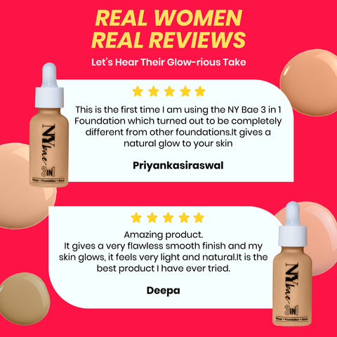 NY Bae 3 IN 1 Serum Foundation - Warm Milk 09 (30 ml) | Infused with Primer | Moisturising I Glowing Korean Skin I Celeb Glow | Dewy Makeup | Evens Skin Tone | Ultra Glow