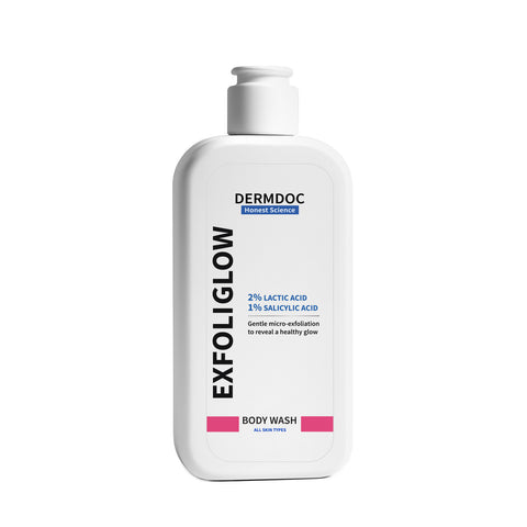 DermDoc Exfoliglow Body Wash with 2% Lactic Acid (AHA) & 1% Salicylic Acid (BHA)