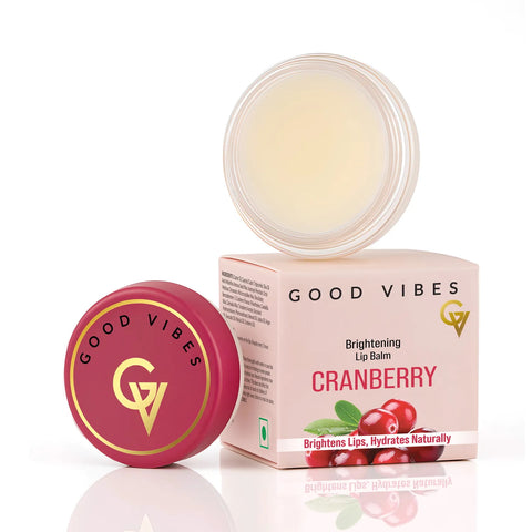 Good Vibes Cranberry Brightening Lip Balm | New & Improved| Ideal for Chapped & Pigmented lips | Brightens lips (5.5 gm)